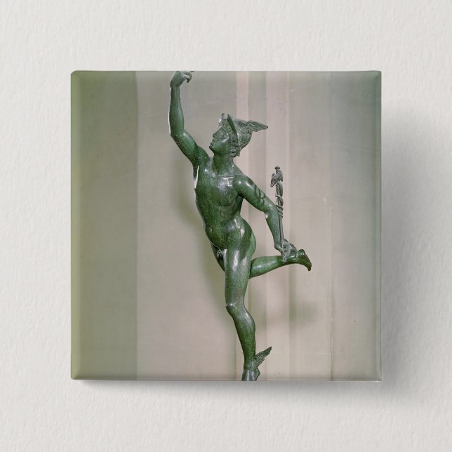 Statue of Mercury 2 Inch Square Button (Front)