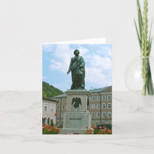 Statue of Mozart in Salzburg Holiday Card