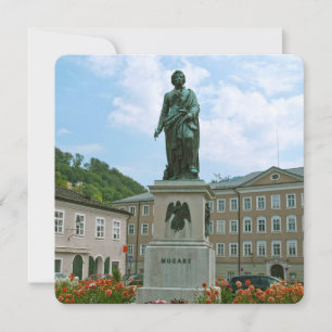 Statue of Mozart in Salzburg Holiday Card