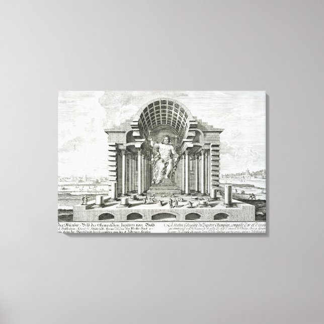 Statue of Olympian Zeus, made by Phidias in gold a Canvas Print (Front)