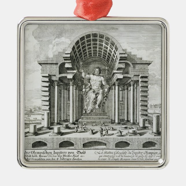Statue of Olympian Zeus, made by Phidias in gold a Metal Ornament (Front)