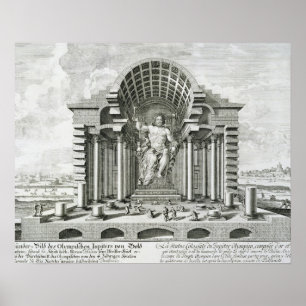 Statue of Olympian Zeus, made by Phidias in gold a Poster