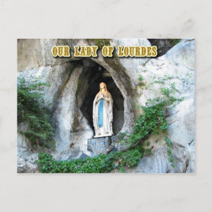 Statue of Our Lady of Lourdes, Lourdes, France Postcard