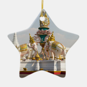 Statue of pink elephants Bangkok Thailand Ceramic Ornament