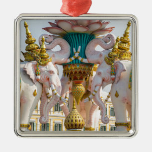 Statue of pink elephants Bangkok Thailand Metal Ornament