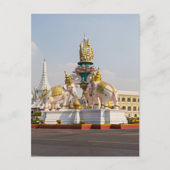Statue of pink elephants Bangkok Thailand Postcard (Front)