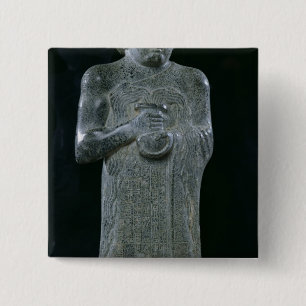 Statue of Prince Gudea, c.2150 BC 2 Inch Square Button