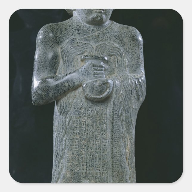 Statue of Prince Gudea, c.2150 BC Square Sticker (Front)