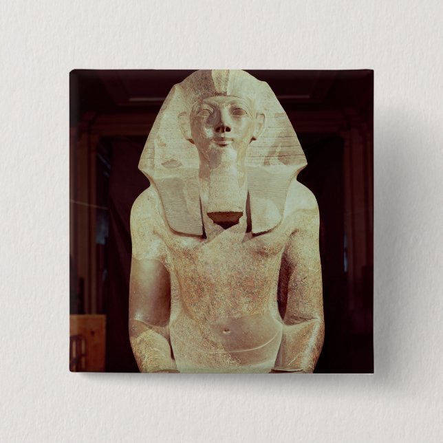 Statue of Queen Makare Hatshepsut 2 Inch Square Button (Front)