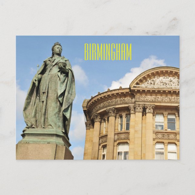 Statue of Queen Victoria in Birmingham, England Postcard (Front)