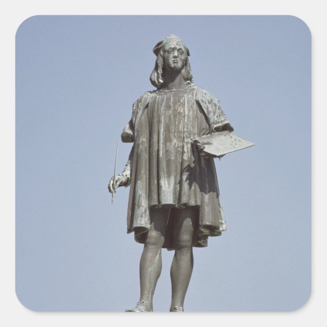 Statue of Raphael Sanzio of Urbino, 1897 Square Sticker (Front)