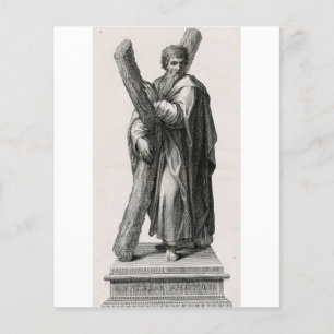 Statue of Saint Andrew Apostle with cross