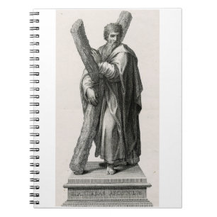 Statue of Saint Andrew Apostle with cross Notebook