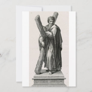 Statue of Saint Andrew Apostle with cross Thank You Card