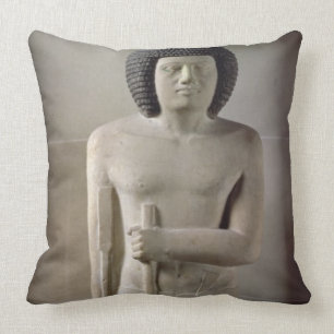 Statue of Sepa, Old Kingdom (painted limestone) Throw Pillow