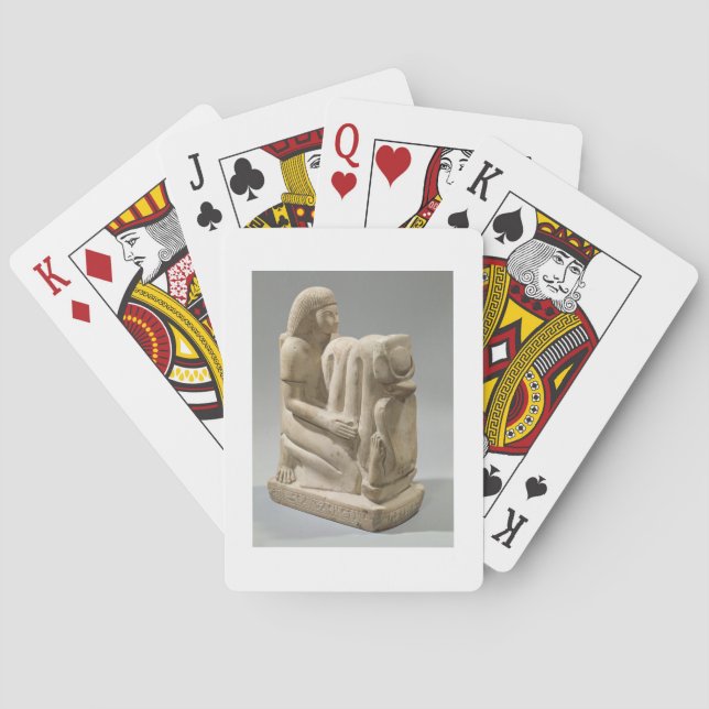 Statue of Setau presenting the cobra goddess Nekhb Playing Cards (Back)