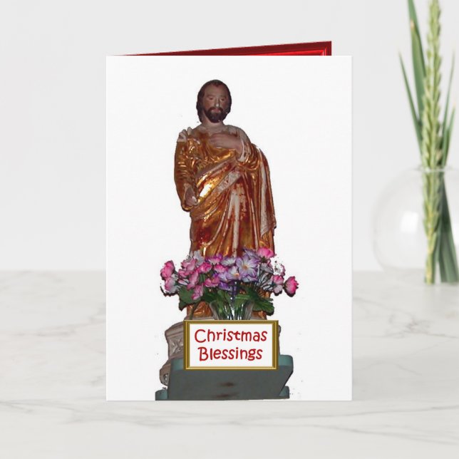 Statue of St Joseph Holiday Card (Front)