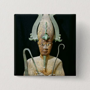 Statue of the Cult of Osiris 2 Inch Square Button