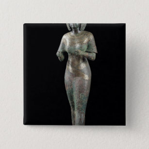 Statue of the Divine Adoratress Karomama 2 Inch Square Button