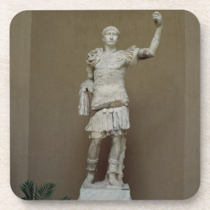 Statue of the Emperor Trajan (53-117 AD) (marble) Coaster