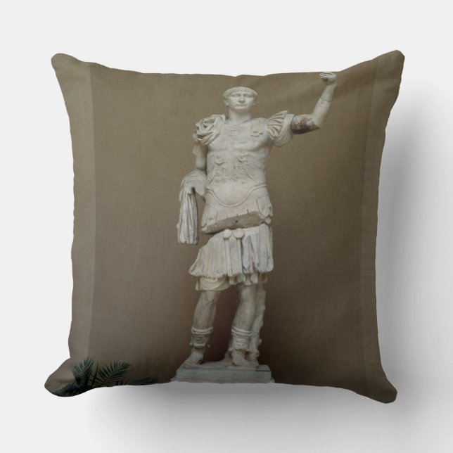 Statue of the Emperor Trajan (53-117 AD) (marble) Throw Pillow (Front)
