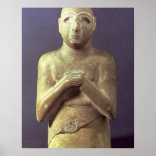 Statue of the God Utu, Mesopotamian, c.2400 BC (li Poster