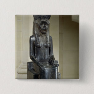 Statue of the lion-headed goddess Sekhmet, from th 2 Inch Square Button