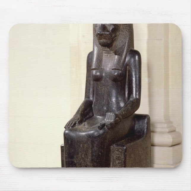 Statue of the lion-headed goddess Sekhmet Mouse Pad (Front)