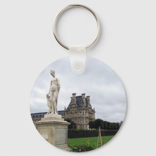 Statue on the Louvre Grounds Keychain