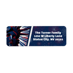 Statue patriotique rouge bleue de la liberté 4 jui