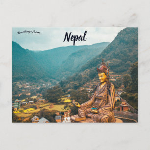 Statue Temple of Guru Padmasambhava Nepal Postcard