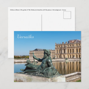 Statue The Rhone in the Garden of Versailles castl Postcard