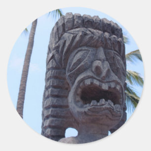 Statue Tiki à Kona, Hawaii - Autocollant