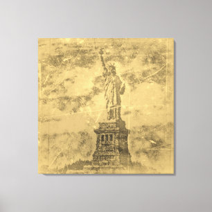 Statue vintage De La Liberté, Toile Enveloppée À N
