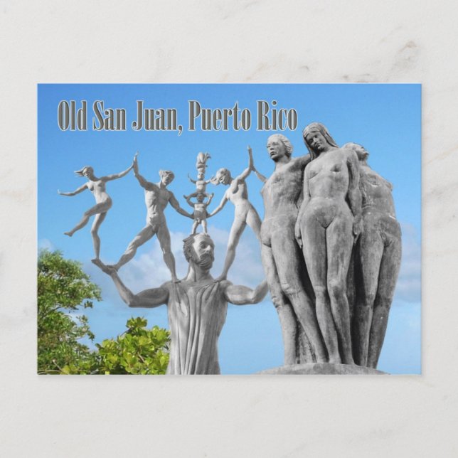 Statues in Old San Juan, San Juan, Puerto Rico Postcard (Front)