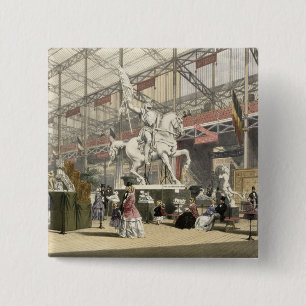 Statues in the Belgium section of the Great Exhibi 2 Inch Square Button