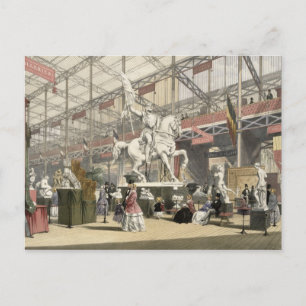 Statues in the Belgium section of the Great Exhibi Postcard