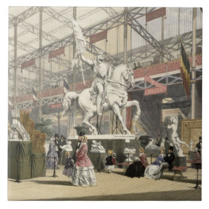 Statues in the Belgium section of the Great Exhibi Tile