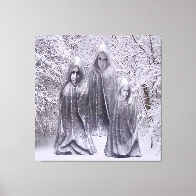 Statues in Winter Canvas Print (Front)