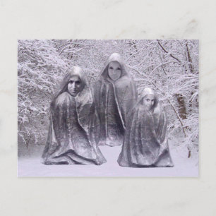 Statues in Winter Postcard