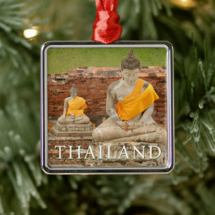 Statues of Sitting Buddhas   Ayutthaya, Thailand Metal Ornament