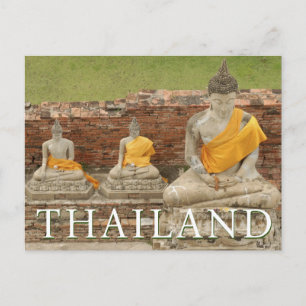 Statues of Sitting Buddhas   Ayutthaya, Thailand Postcard