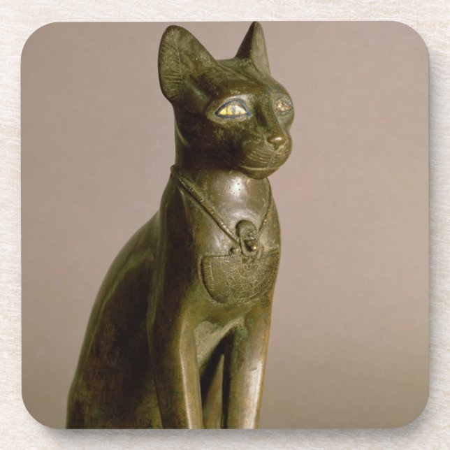 Statuette of a cat representing the goddess Bastet Coaster (Front)