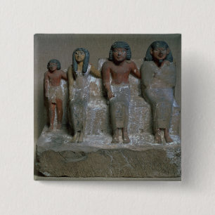 Statuette of a family group (pigment on chalk) 2 inch square button