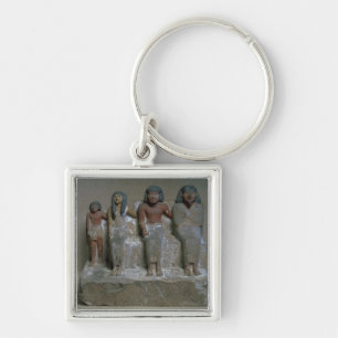 Statuette of a family group (pigment on chalk) keychain