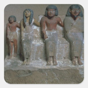 Statuette of a family group (pigment on chalk) square sticker