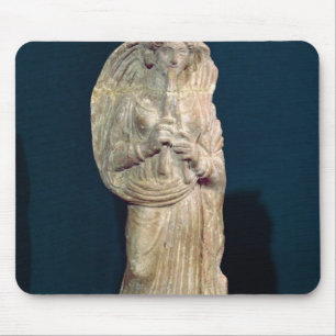 Statuette of a woman playing a double flute mouse pad