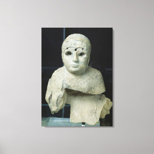 Statuette of a woman with shawl, Akkadian Period Canvas Print