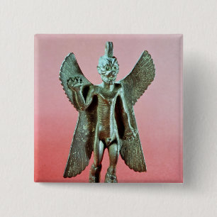Statuette of Pazuzu, an Assyrian wind demon 2 Inch Square Button