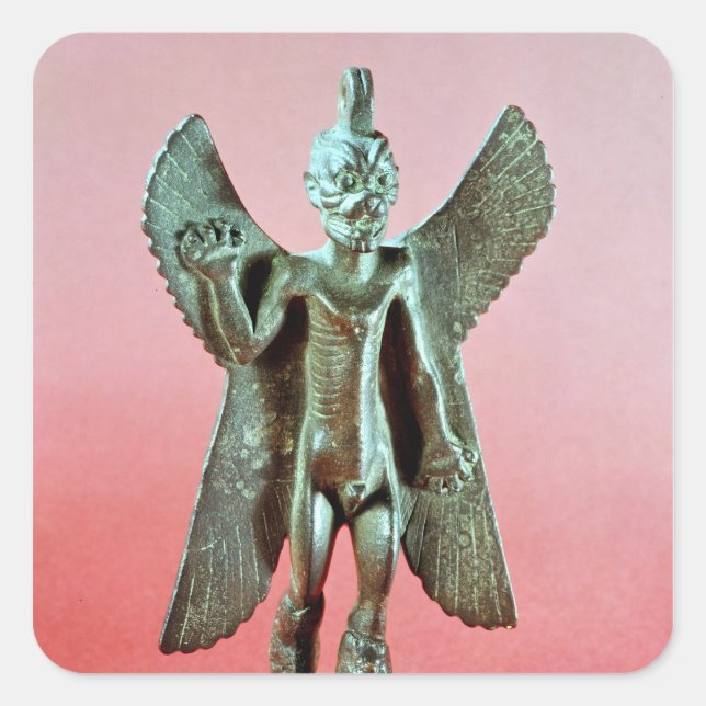 Statuette of Pazuzu, an Assyrian wind demon Square Sticker (Front)